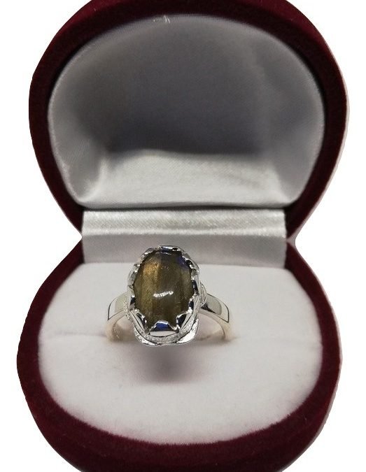 Anillo Piedra Labradorita Ovalada