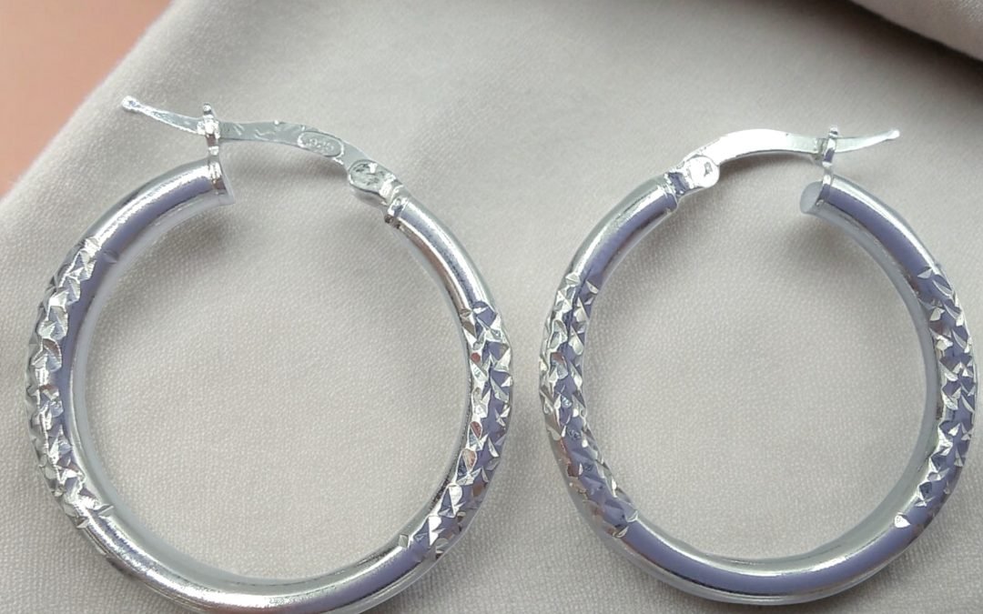 Aros Argolla Facetados, Plata 925 De 20mm