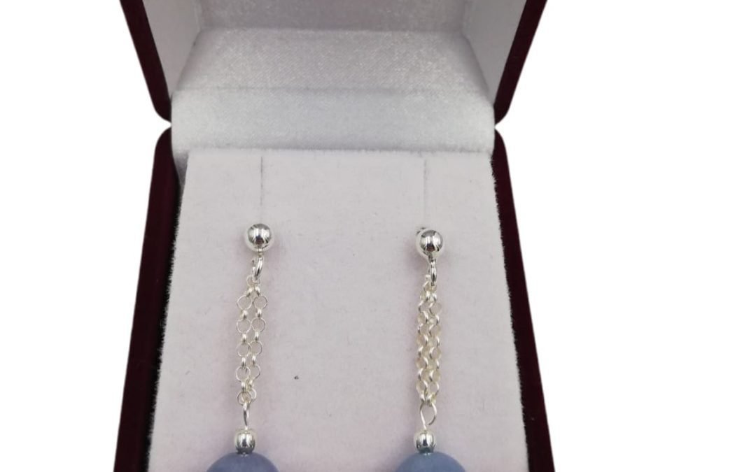 Aros Plata 925, Agua Marina Natural