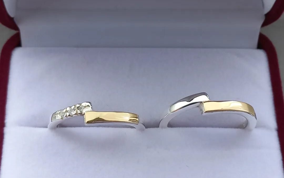 Anillos Plata 950 Y Oro 18k / Modelo Un Comienzo