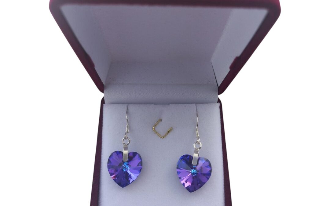 Aros Cristal Heliotrope Corazón