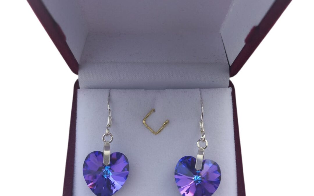 Aros Cristal Heliotrope Corazón