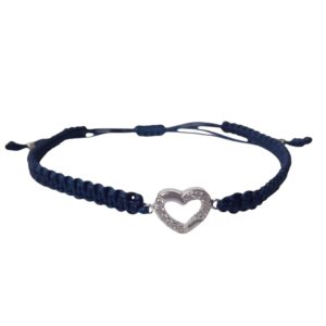 Pulsera Hilo Corazón Azul
